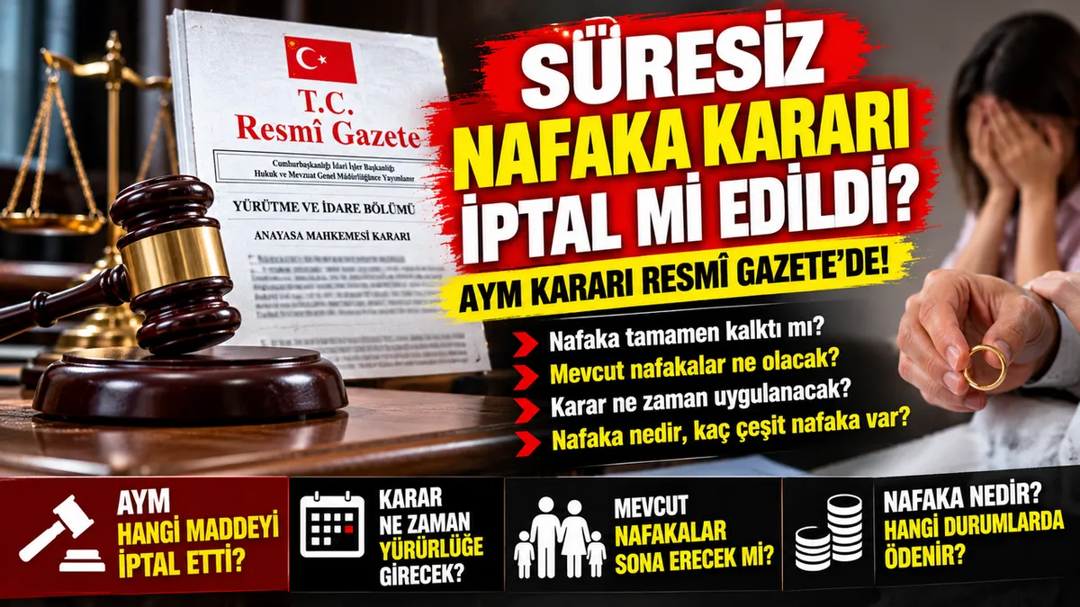 AYM 'süresiz nafaka' ibaresini iptal etti, 9 ay sonra yürürlük
