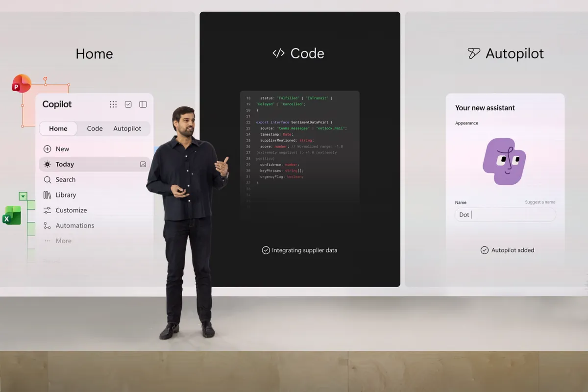 Microsoft Copilot uygulaması Home, Code ve Autopilot sekmeleriyle yenilendi
