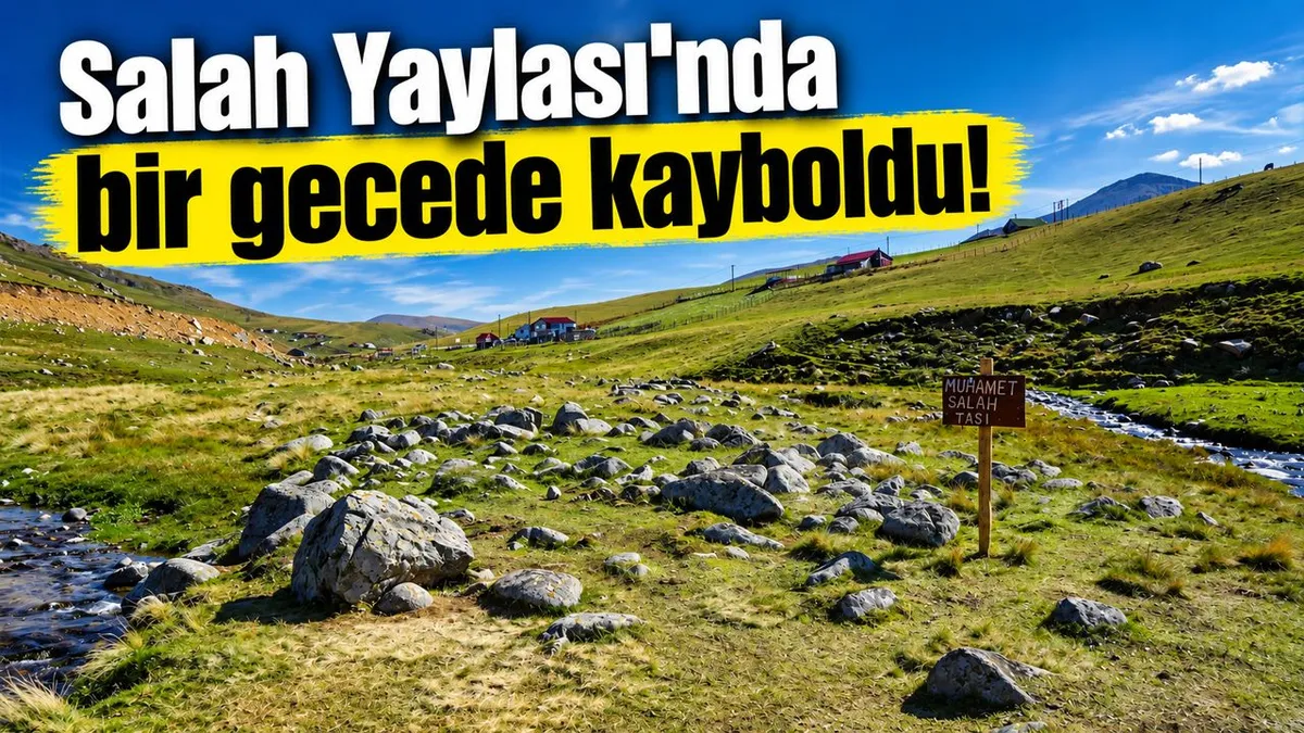Salah'ın oturduğu taşın yanındaki tabela ve bank bir gecede kayboldu